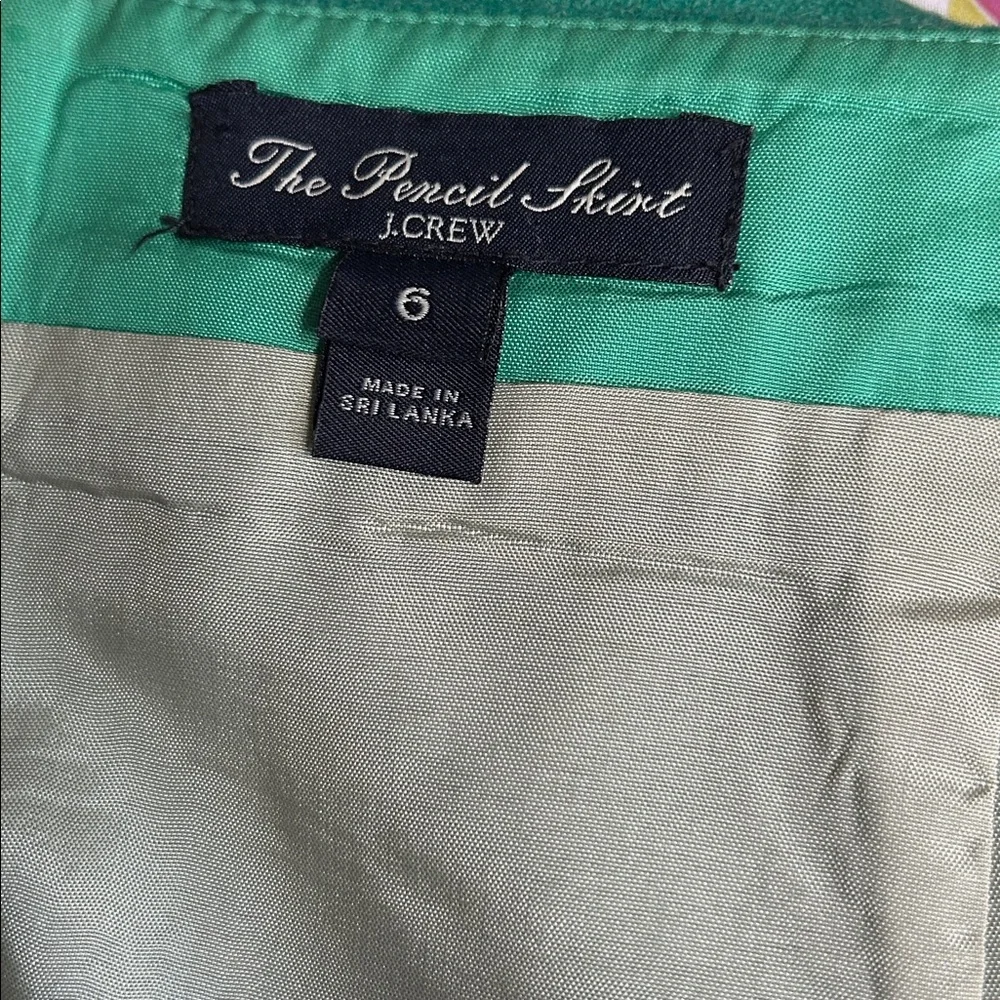 J. Crew Classic Jade Green Pencil Skirt sz 6 - Picture 5 of 6